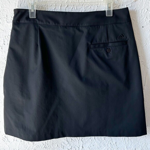 Adidas Climacool Black Knit Skort Side Zip Pockets Golf Tennis - Women's Size 12 - Picture 2 of 8